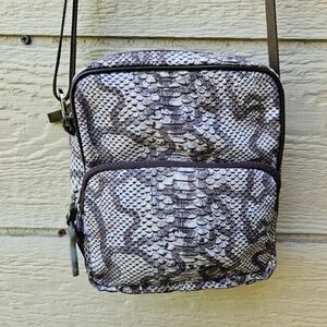 Tous small snakeskin print crossbody bag neutral tones